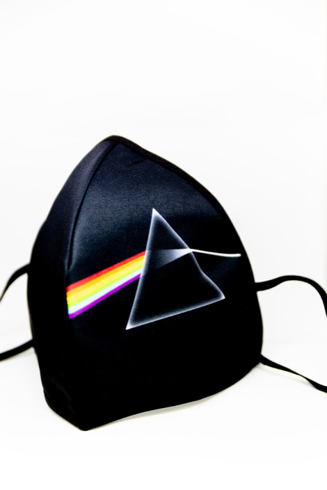Mask triangle with pinkfloyd pattern